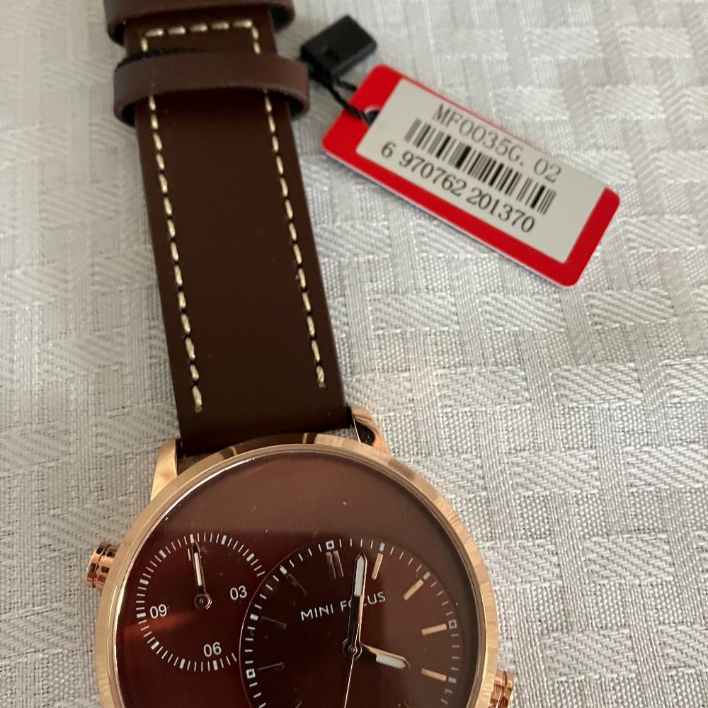 NWT MINI FOCUS Men's Watch Genuine Leather Quartz Movement - Picture 5 of 9